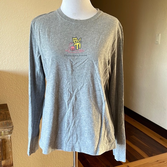 Life is good “Close-Knit Friend” size small grey long sleeve tee - Picture 1 of 6